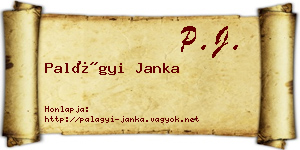 Palágyi Janka névjegykártya